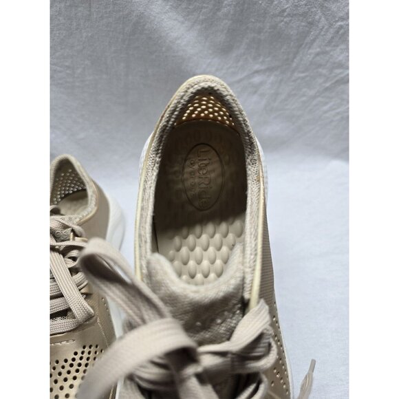 Crocs Lite Ride Pacer Perforated Champagne Sneakers Women’s Sz 8 Comfort Shoes - Picture 5 of 16
